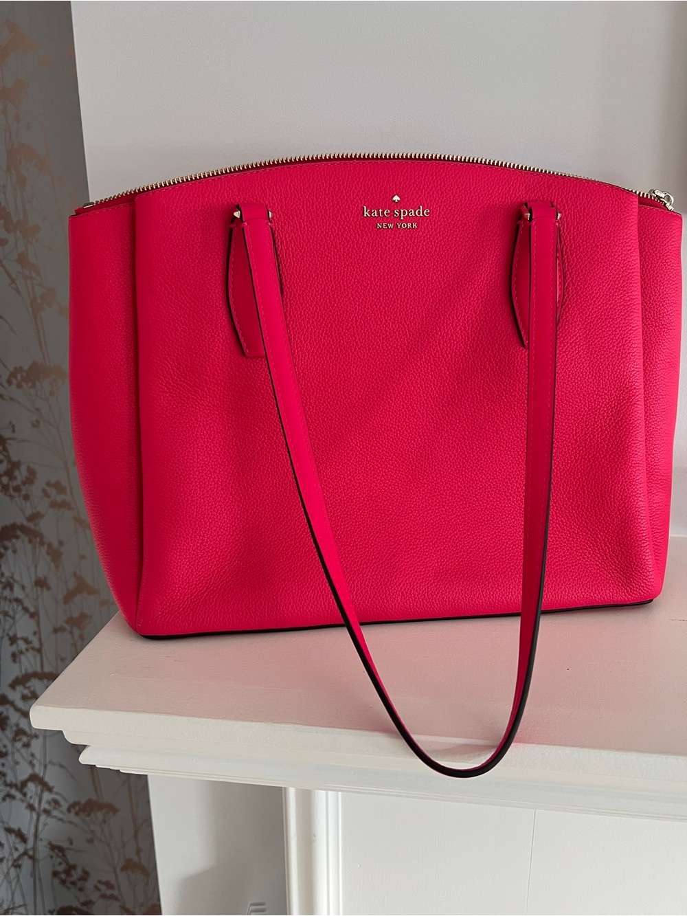 kate spade Hot Pink Pebbled Leather Tote - Picture 2 of 4